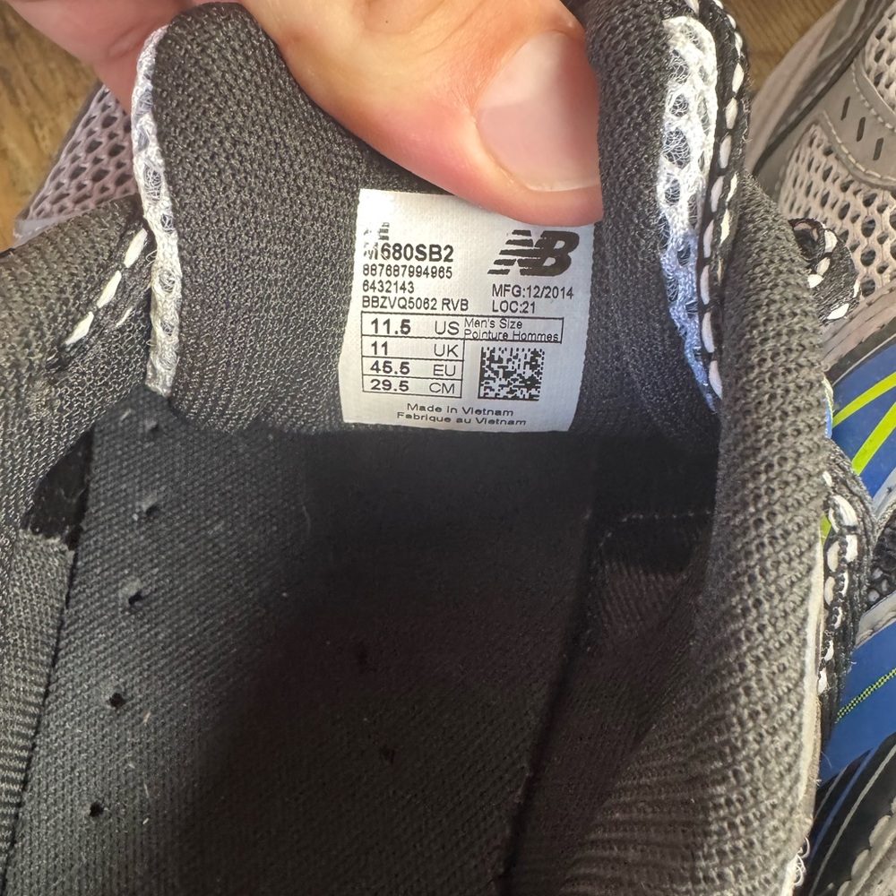 New Balance 680v2 Gray and Blue Sneakers - Picture 3 of 3